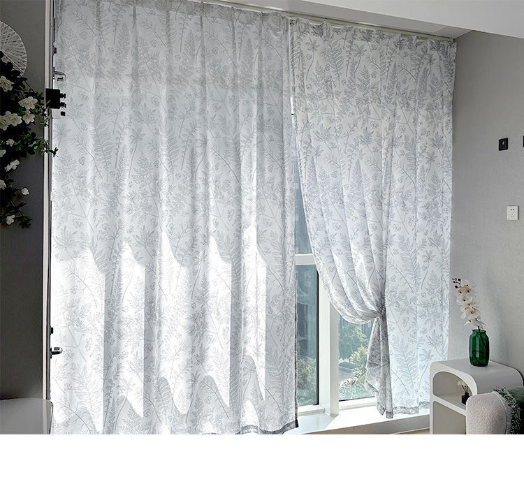 复古印花纱帘窗帘透光不透人卧室客厅阳台防晒隔热高级感纱帘窗纱详情10