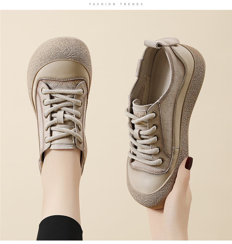 头层牛皮休闲真皮运动鞋女2025新款春秋复古板鞋潮鞋旅游鞋百搭详情12