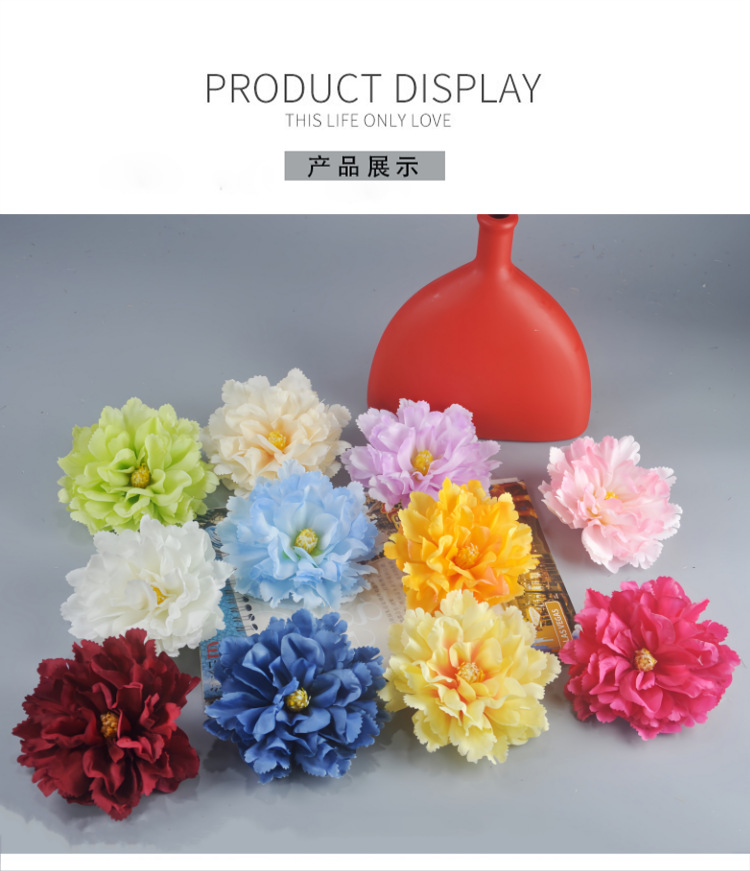 芙蓉牡丹仿真花头大号假花花束汉服配饰绢花草帽发卡办公文化园艺装饰详情11