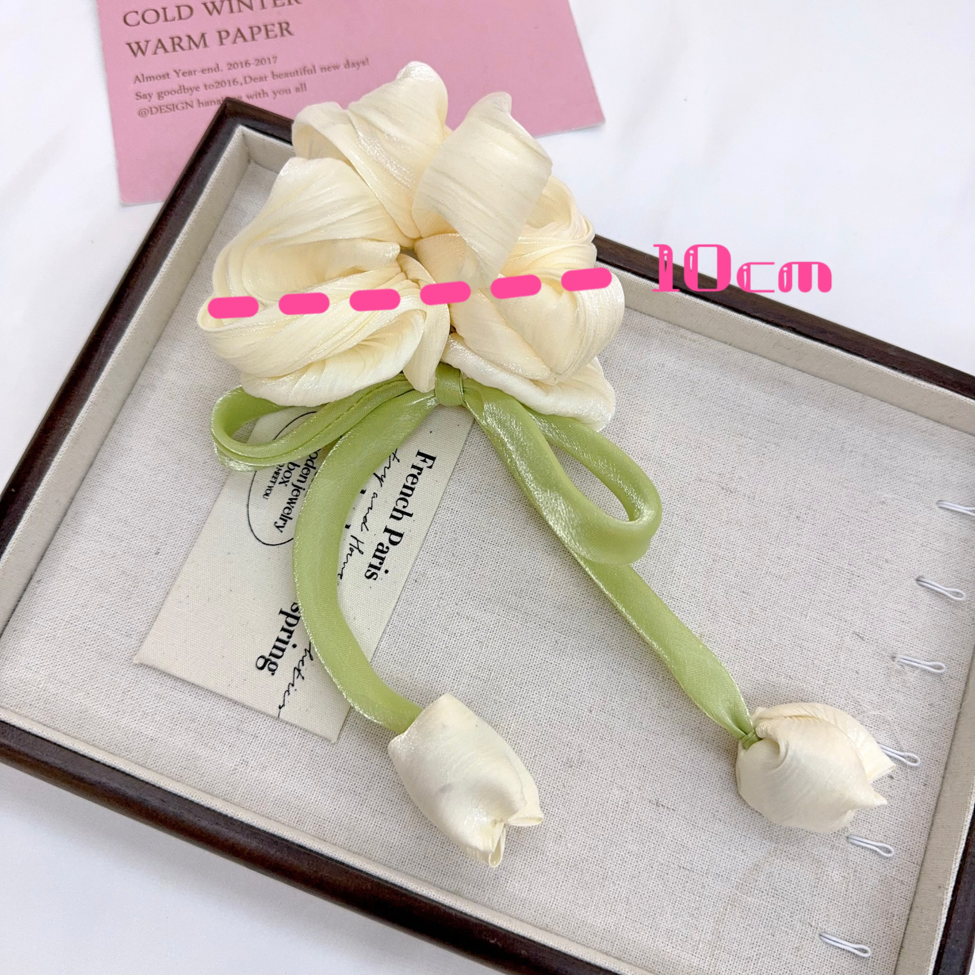 甜美郁金香百搭大肠发圈女高级感气质发饰网红新款高马尾高端发绳详情2