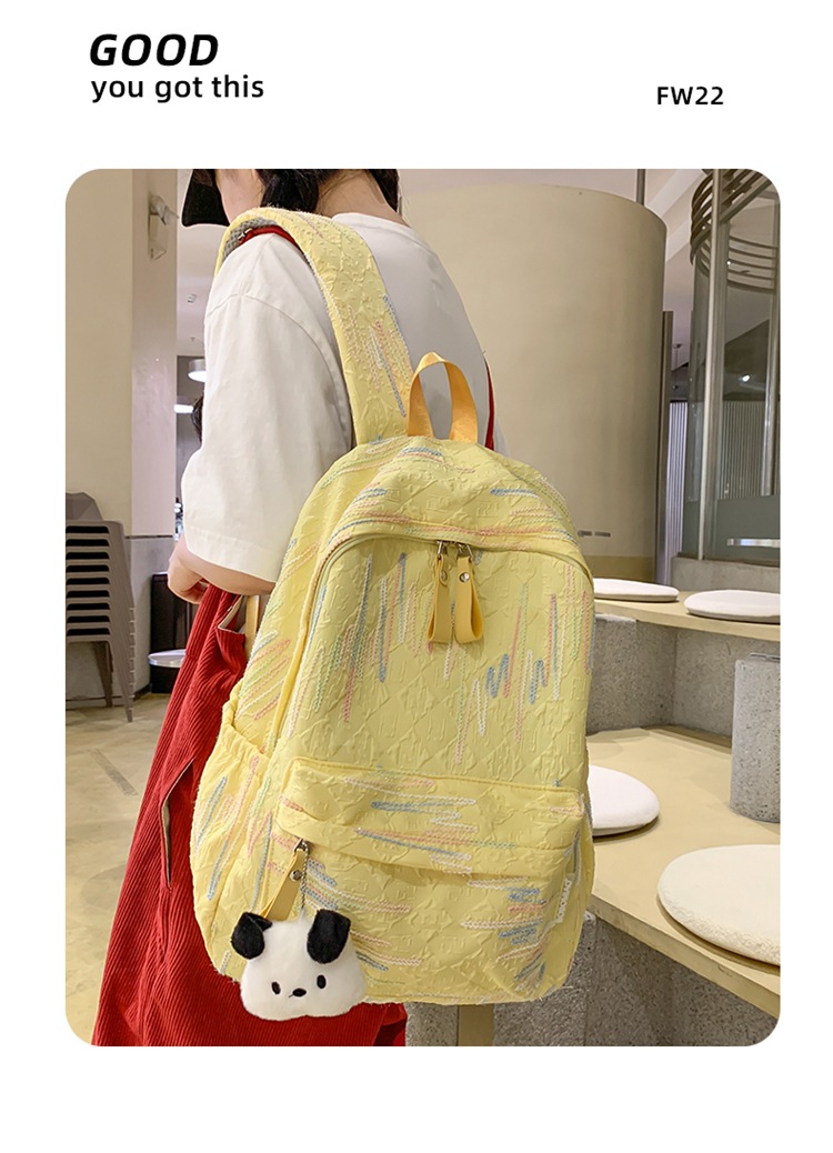 双肩包女生出游可爱少女简约大学生百搭轻便时尚春游中学上课书包详情7