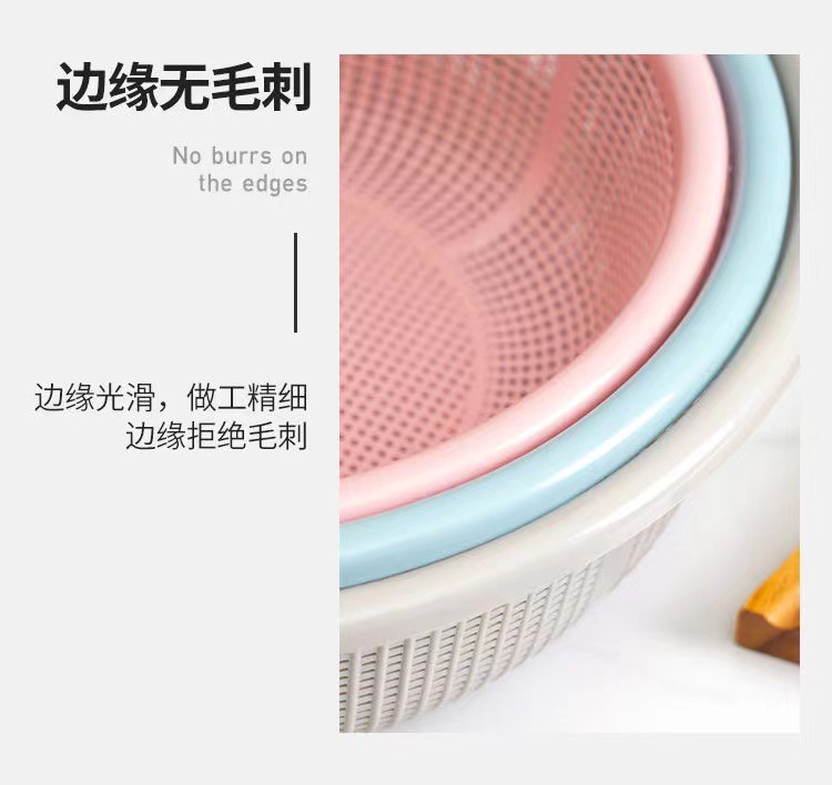 沥水篮家用篮子耐摔圆形厨房洗菜盆加厚密孔筛麻辣烫小吃菜篮批发详情11