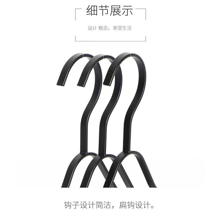 实木铁艺衣架金属宽肩无痕衣挂服装店家用裤架多功能轻奢铁木衣架详情8