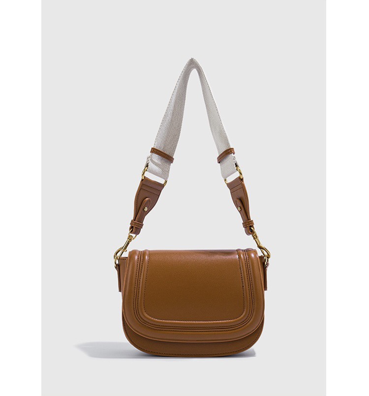 ZR跨境女包爆款2025新品马鞍包时尚百搭宽带撞色帆布包单肩斜挎包详情4