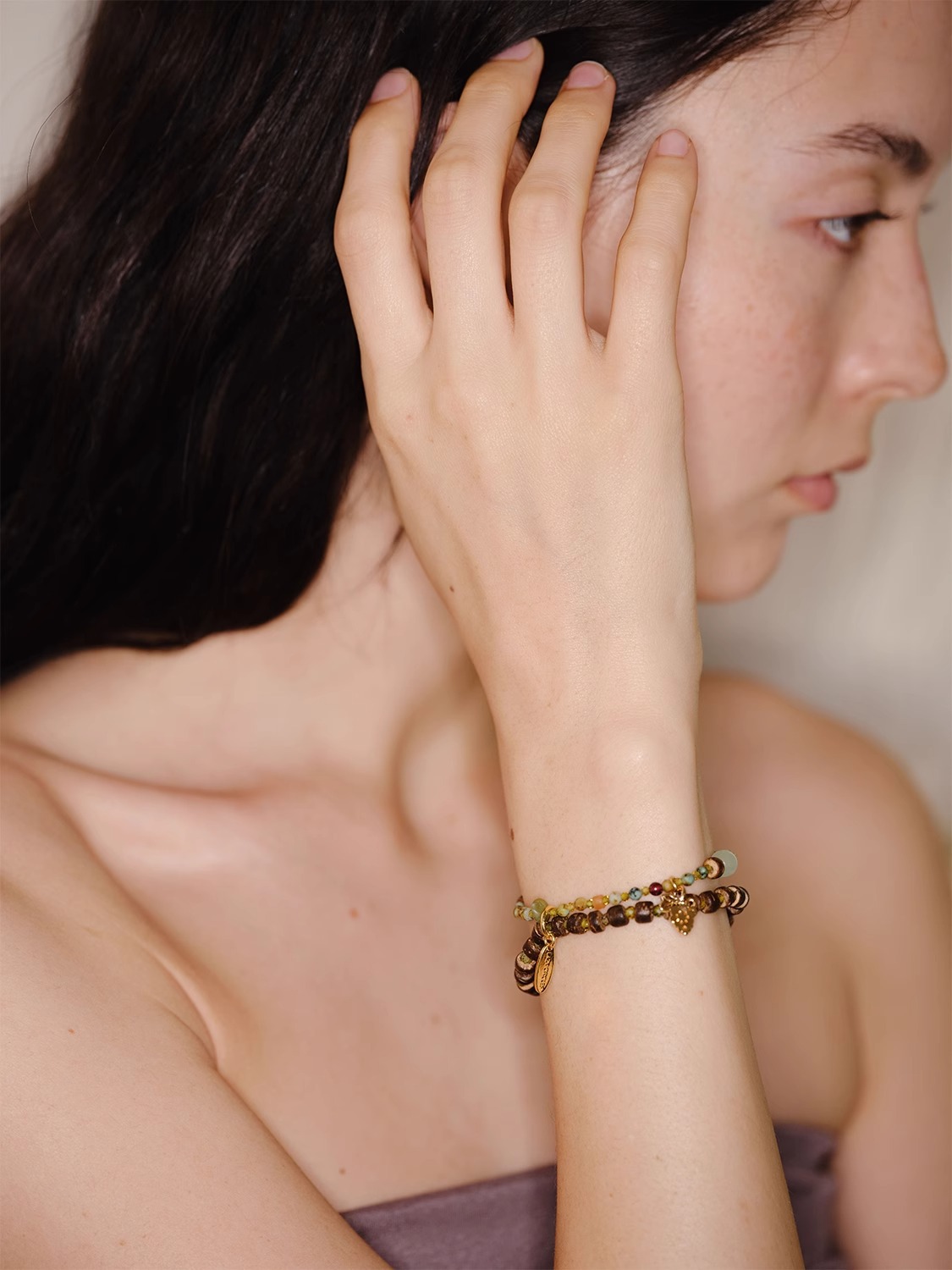 ins椰风葡萄手串多层叠戴天然石串珠双层手链女葡萄园浪漫仲夏夜详情15