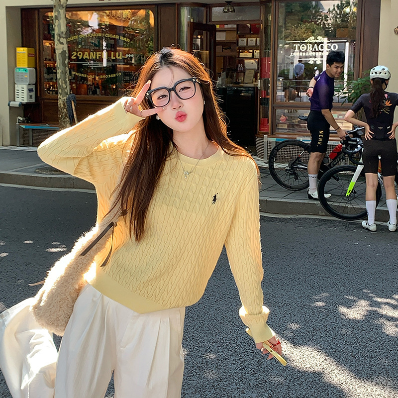 软糯毛衣女秋冬慵懒高级感2025新款麻花针织衫内搭打底上衣详情29