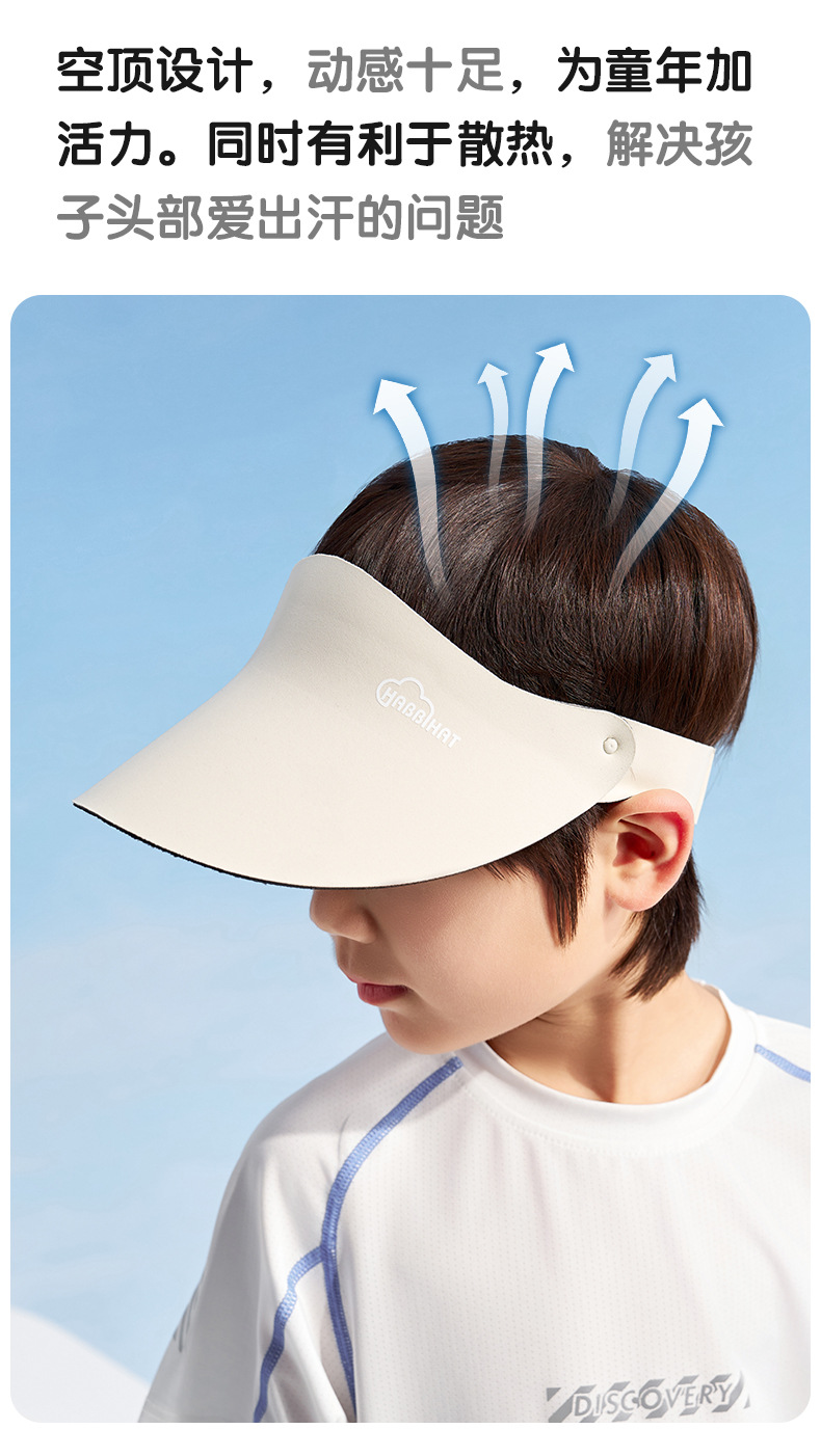 夏季儿童无痕空顶帽防晒帽男女童一体防紫外线遮阳帽运动太阳帽详情8