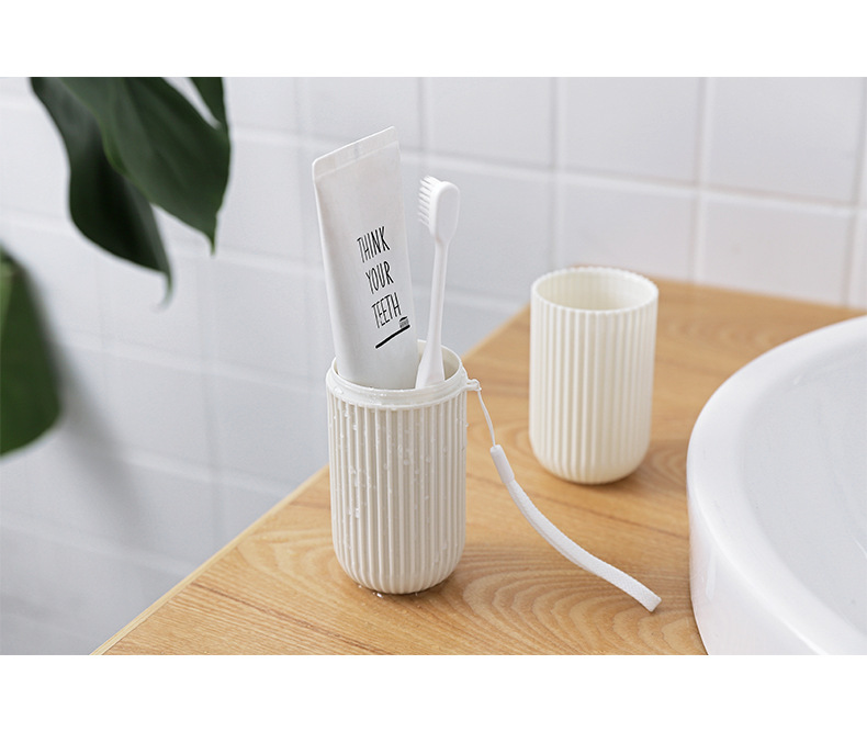 Travel mouthwash cup, toiletry cup, toothbrush and toothpaste storage box, portable travel brushing cup, travel toiletry set pic 4