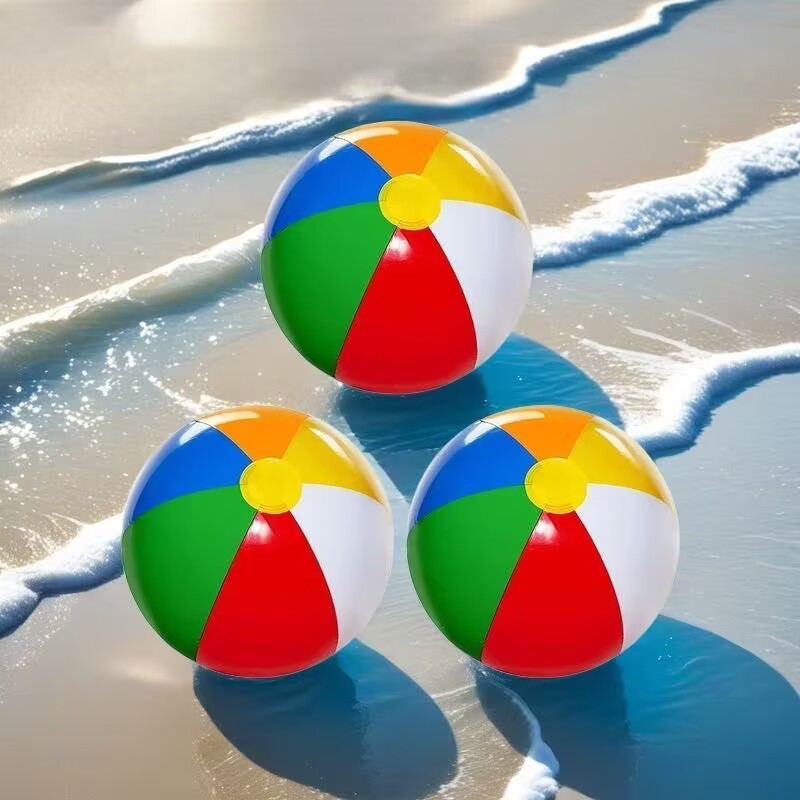 Six pieces of colored beach balls are selling well across borders. 16-inch inflatable colored balls are swimming pool water play toys made of eco-friendly materials pic 1