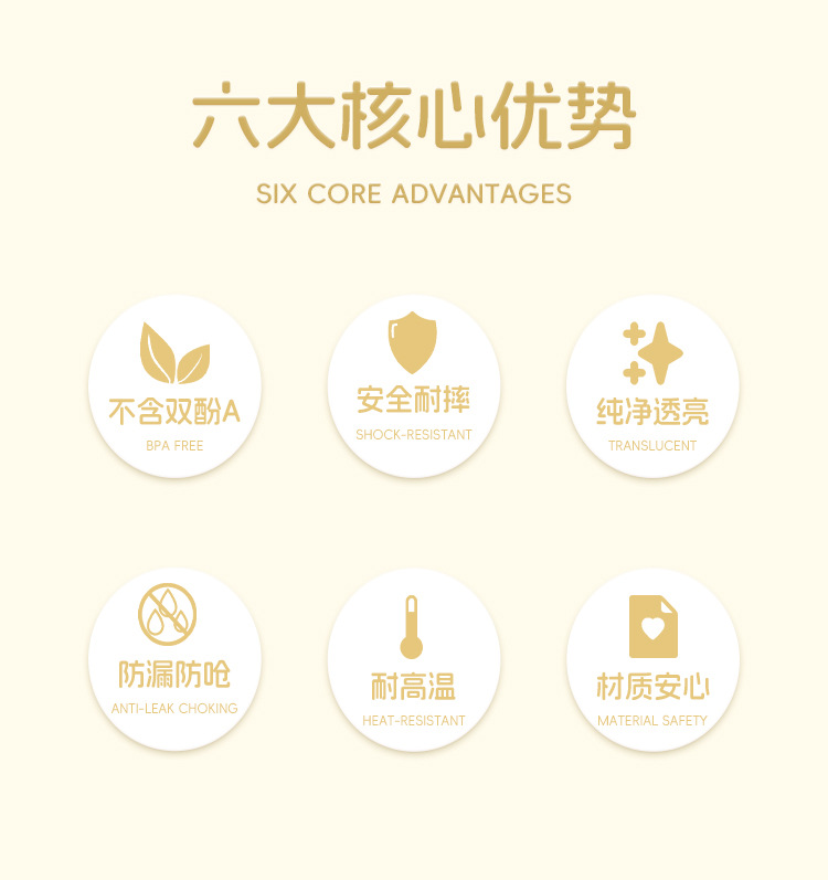 宽口径婴儿奶瓶新生儿宝宝仿母乳防胀气奶瓶防摔pp奶瓶详情2