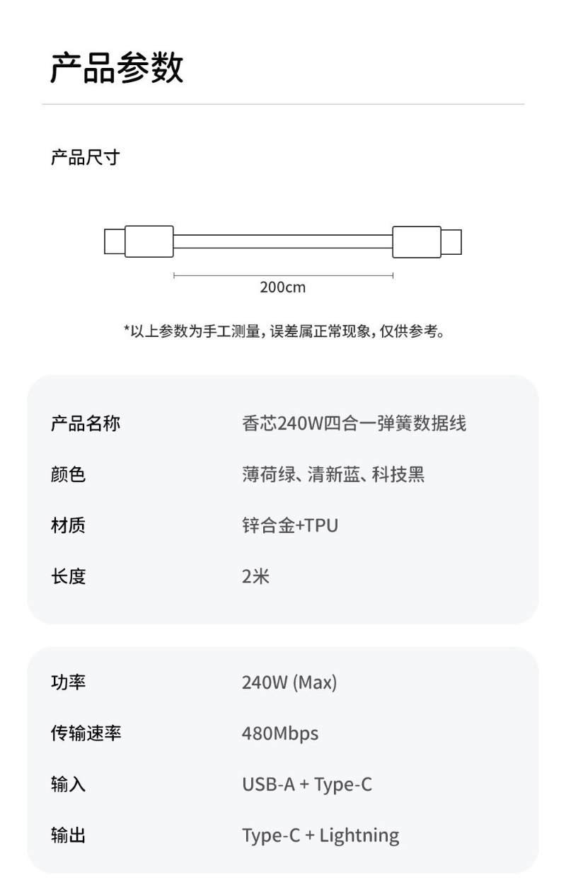 240w four-in-one aromatherapy car spring fast charging cable suitable for Apple 16, Huawei and Android data cables factory wholesale pic 11