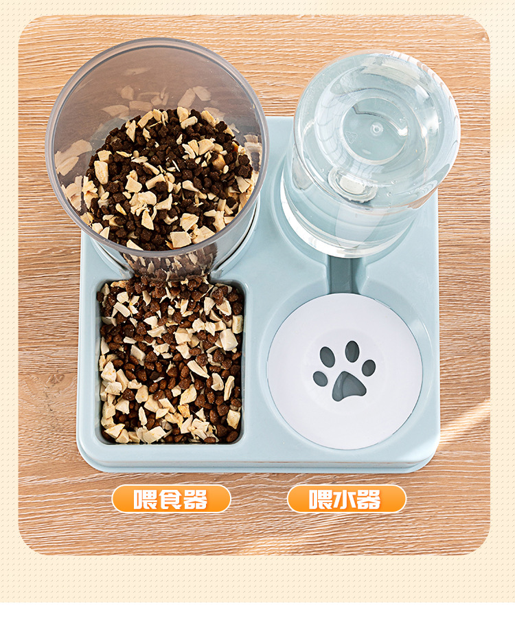 Cat bowl, dog bowl, automatic water dispenser, feeder, non-wet mouth, anti-tipping food bowl, cat food bowl, for cats and pets pic 12