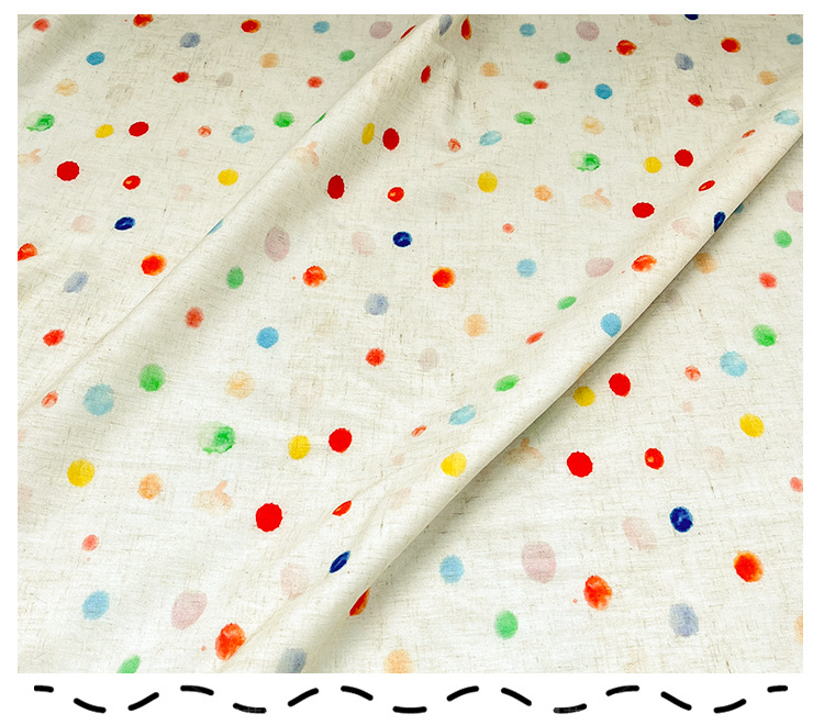 多彩圆点全棉四十支府绸数码印花布料童装衬衣连衣裙服装面料详情7
