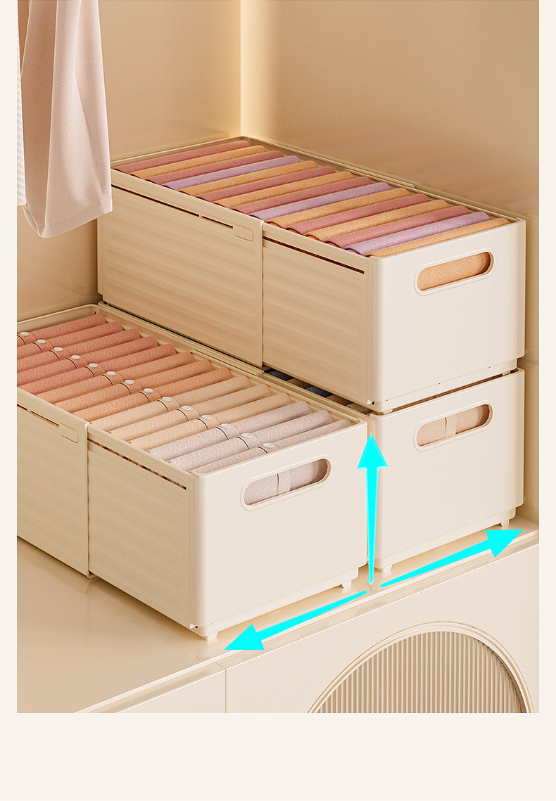 Wardrobe storage box, clothing organization, toy storage box, desktop drawer, underwear storage box, plastic clothes storage box pic 19