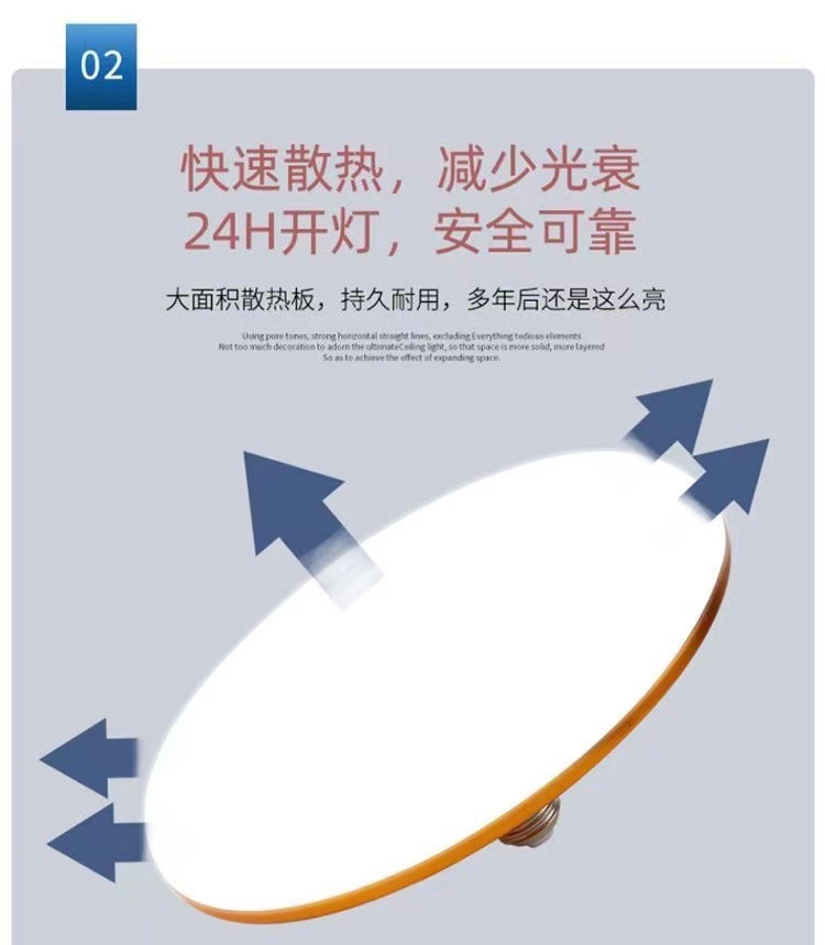 led bulbs, ultra-bright flying disc lamps, high-power energy-saving lamps for factory workshops, e27 screw bulb household lighting lamps pic 3