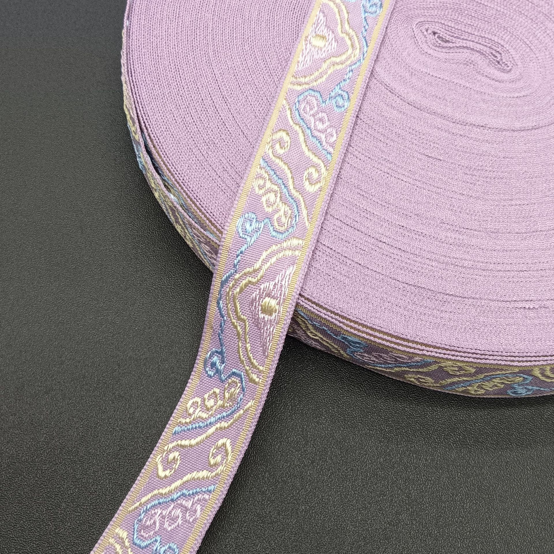 现货名族风提花织带沟边锁边彩带服装辅料1CM2CM宽名族带波浪边带详情16