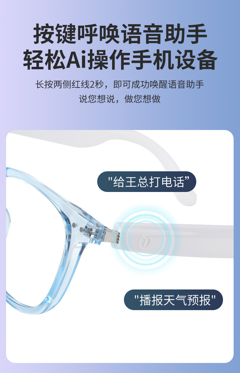 AI translation Smart Bluetooth Glasses GS07 for cycling, driving, listening to music, making calls, and changing light lenses for both indoor and outdoor factories pic 5