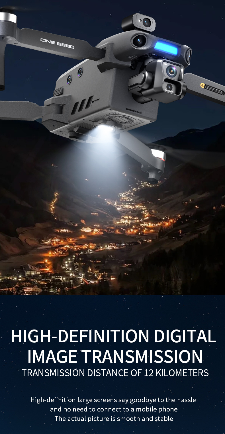 The latest S880 professional unmanned aerial vehicle, equipped with a large screen control for long-distance 12-kilometer video transmission and a 3-axis gimbal, Pengyi P7Max pic 14