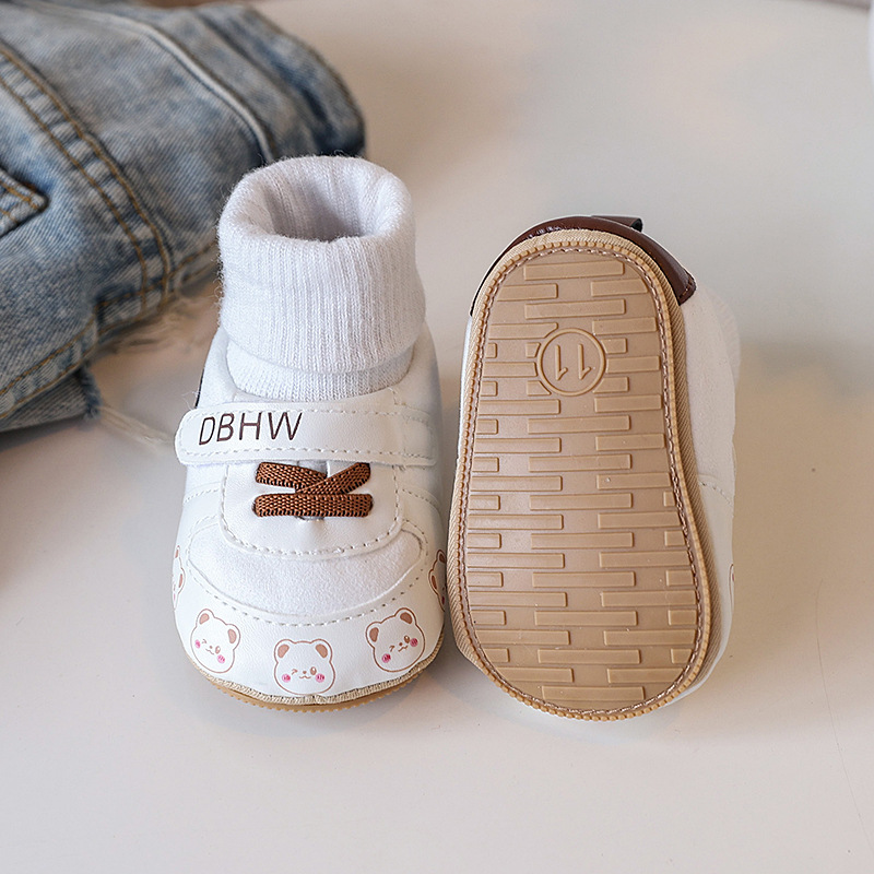 春秋新生婴儿0-1岁男女宝宝学步防掉跟软胶底防滑胶底地板鞋袜详情10