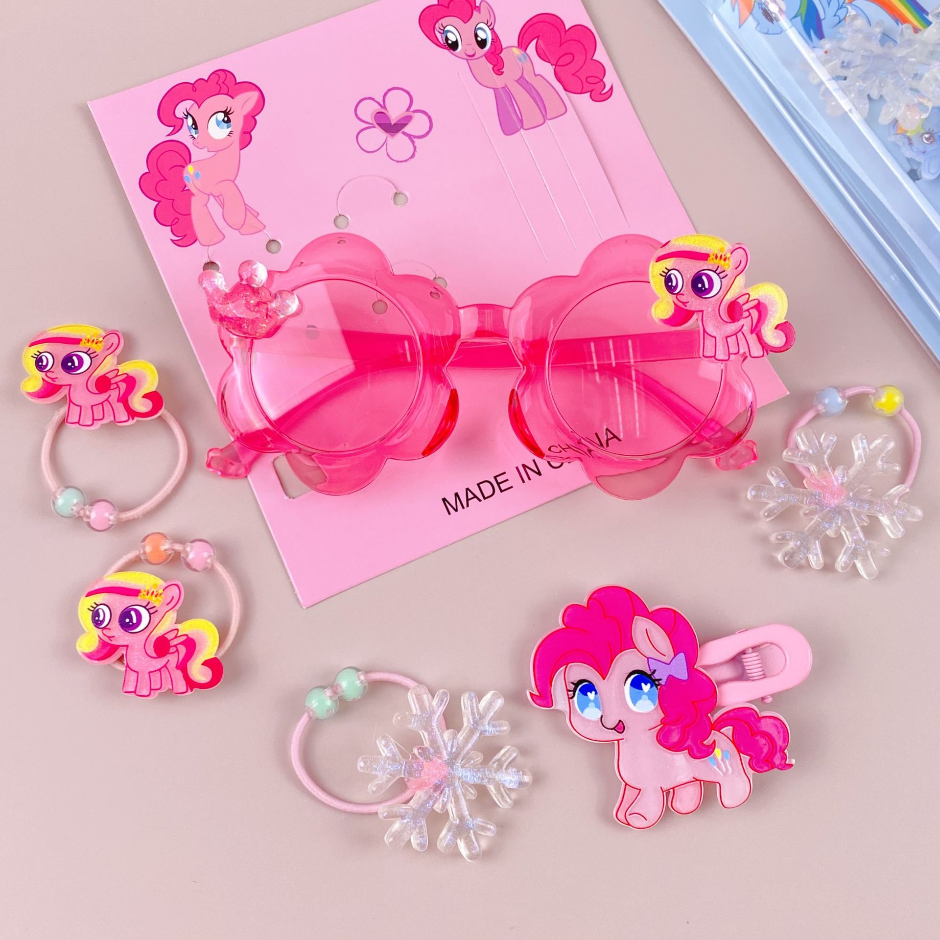 新款哒哒咘眼镜卡通皮筋发夹饰品套装可爱少女心装扮潮玩时尚精品详情25