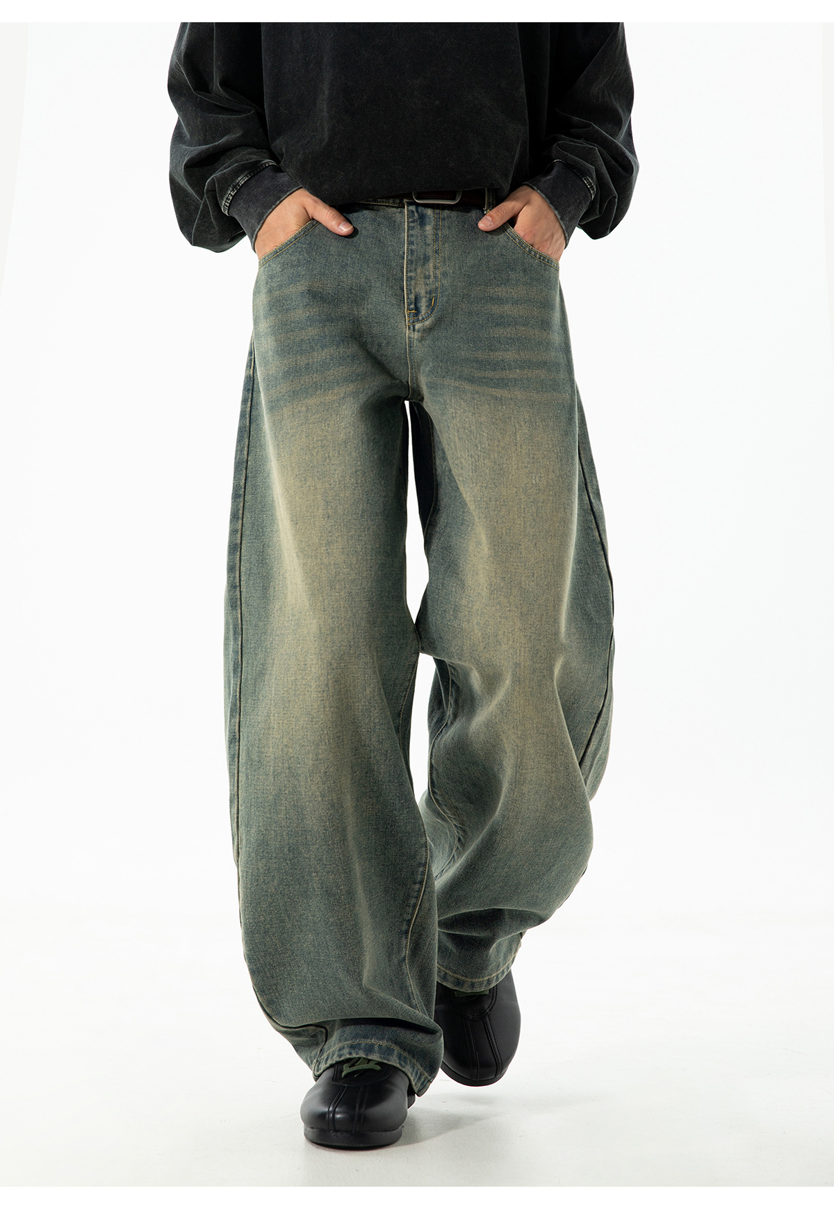 美式复古做旧水洗廓形牛仔裤男秋季新款潮牌直筒裤质感宽松长裤子详情27