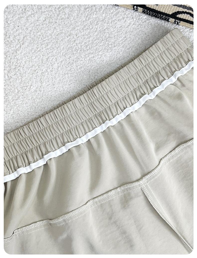 2024夏季新款女士高腰显瘦米兰醋酸皱裙裤 休闲宽松百搭阔腿裤 垂感休闲裤详情17