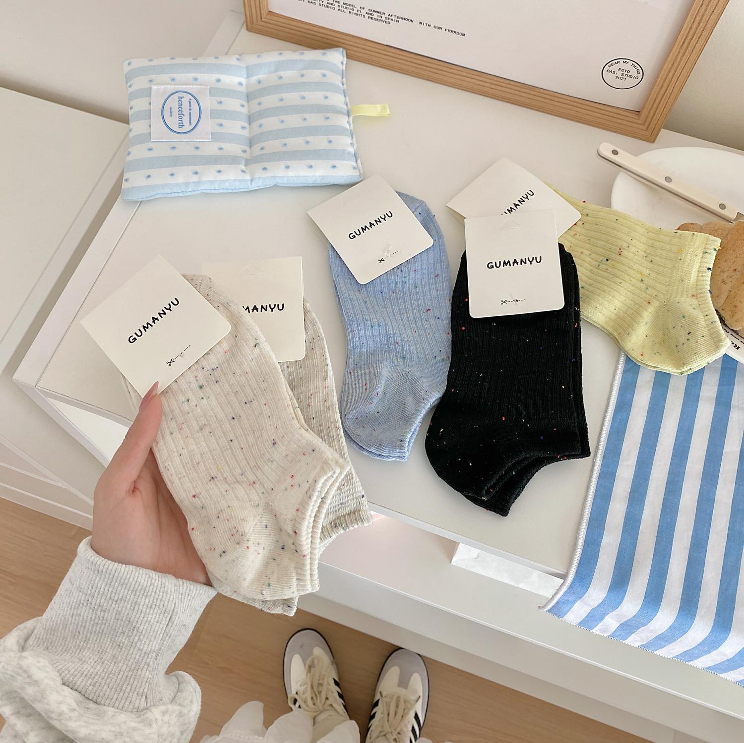 点子纱船袜女纯棉夏季薄款低帮浅口隐形袜硅胶防滑不掉跟女士短袜详情32