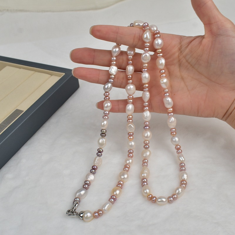 2025 New French Baroque irregular pearl necklace for women, a high-end natural freshwater pearl double-layer sweater chain pic 6