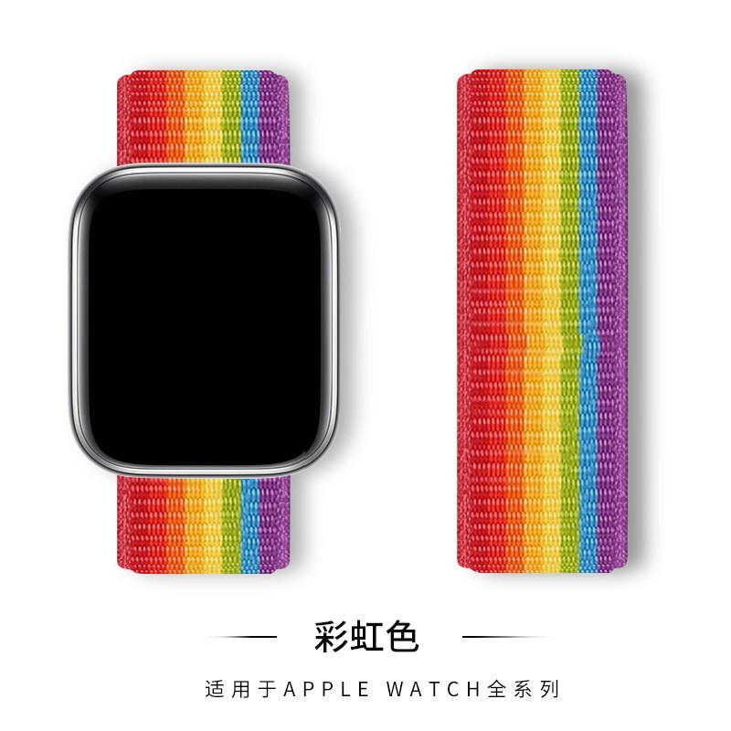 适用苹果表带Ultra2魔术贴Apple iwatch1-10代梅子尼龙回环手表带详情15