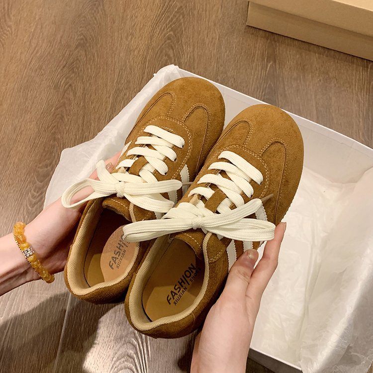 复古红色德训鞋女款小白鞋2025新款休闲板鞋运动厚底阿甘鞋详情38