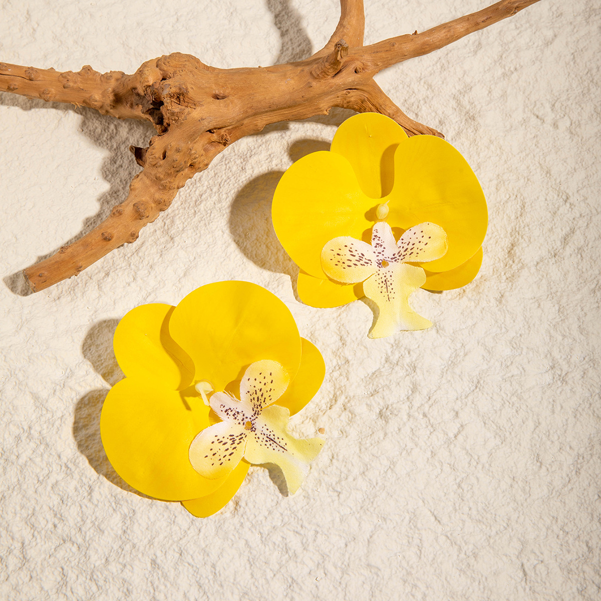 亚马逊跨境立体彩色大 蝴蝶兰花耳环 清新氛围感仿真 花卉耳饰女详情24