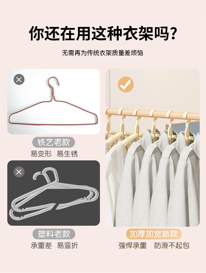 折叠衣架家用晾衣架无痕鞋架挂衣服撑宽肩防滑可两用晾晒工具批发详情3