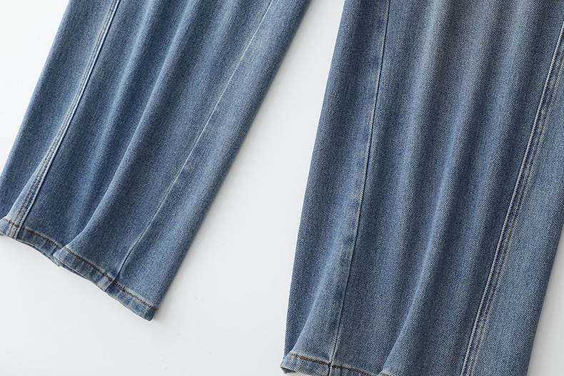 2025春款摩登复古水洗牛仔裤 显高显腿长高腰宽松百搭直筒阔腿裤详情15