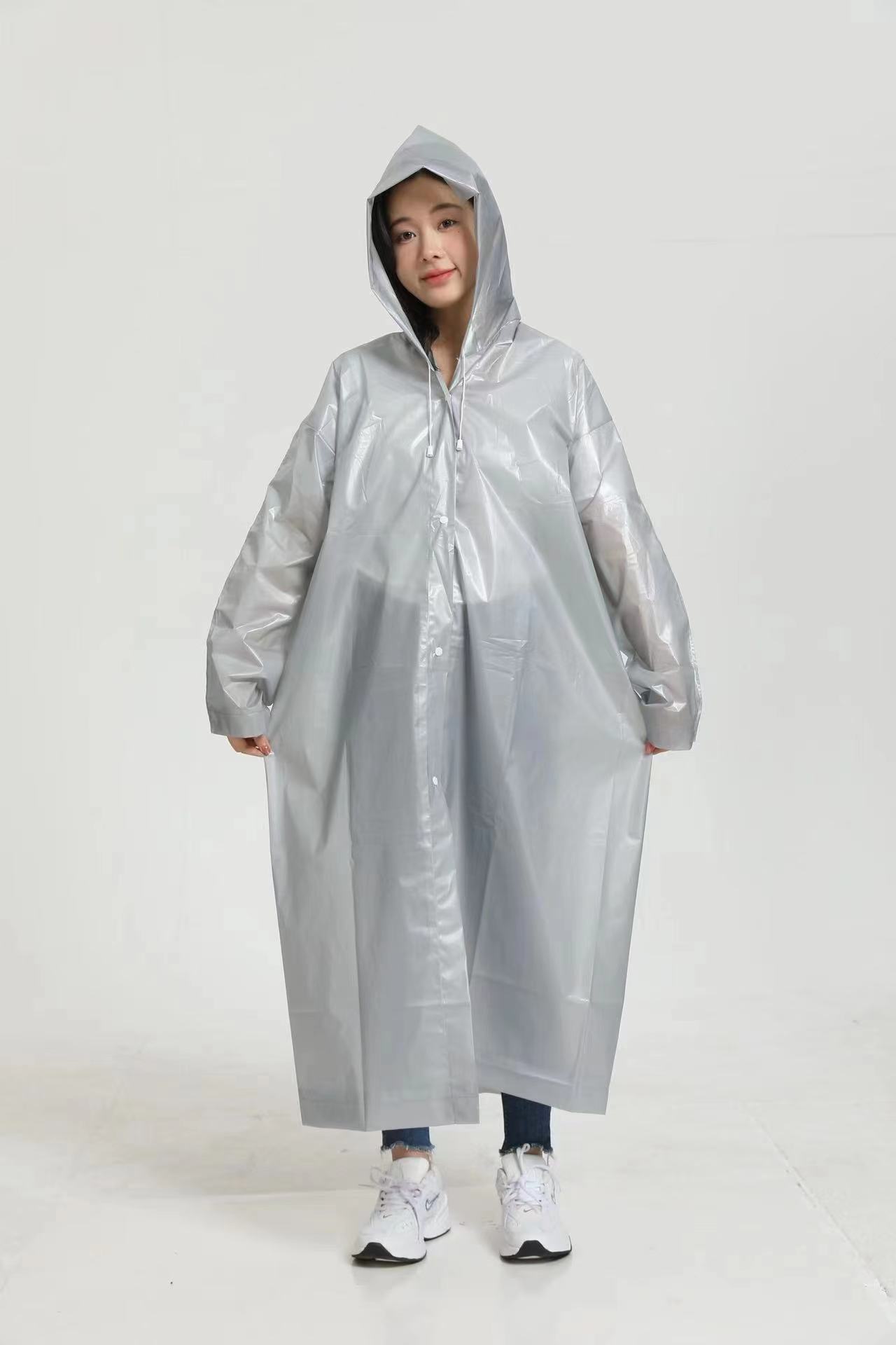 eva matte thickened adult transparent raincoat, non-disposable raincoat, cycling raincoat, suitable for both men and women outdoors pic 6