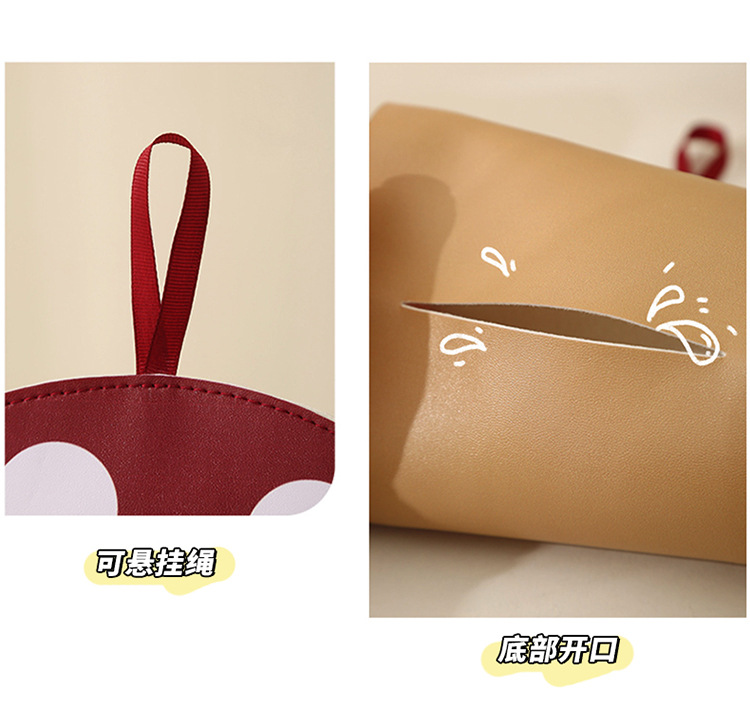 蘑菇PU纸巾收纳挂袋家用客厅卧室汽车抽纸盒创意可爱卡通纸巾挂盒详情7