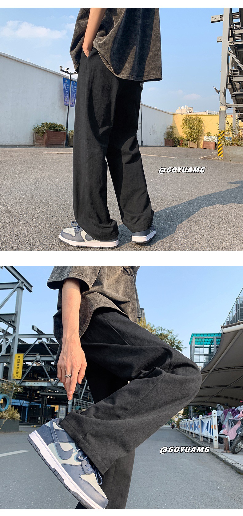 2025新款男士裤子秋冬裤子百搭设计感小众阔腿长裤日系直筒休闲裤详情6