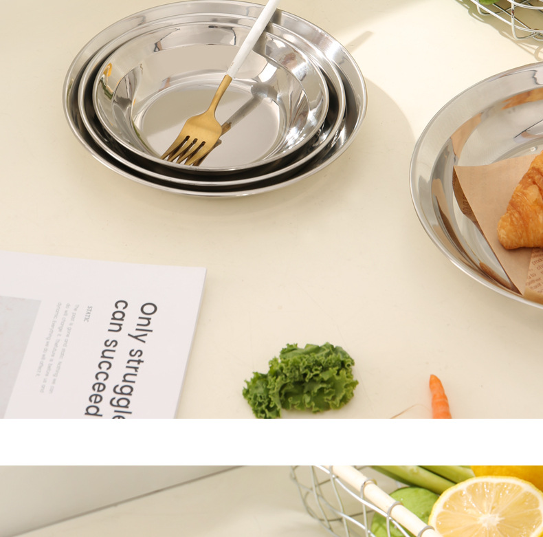 304不锈钢盘子家用菜盘高级感备餐盘食品级平底圆盘凉菜盘烧烤盘详情19