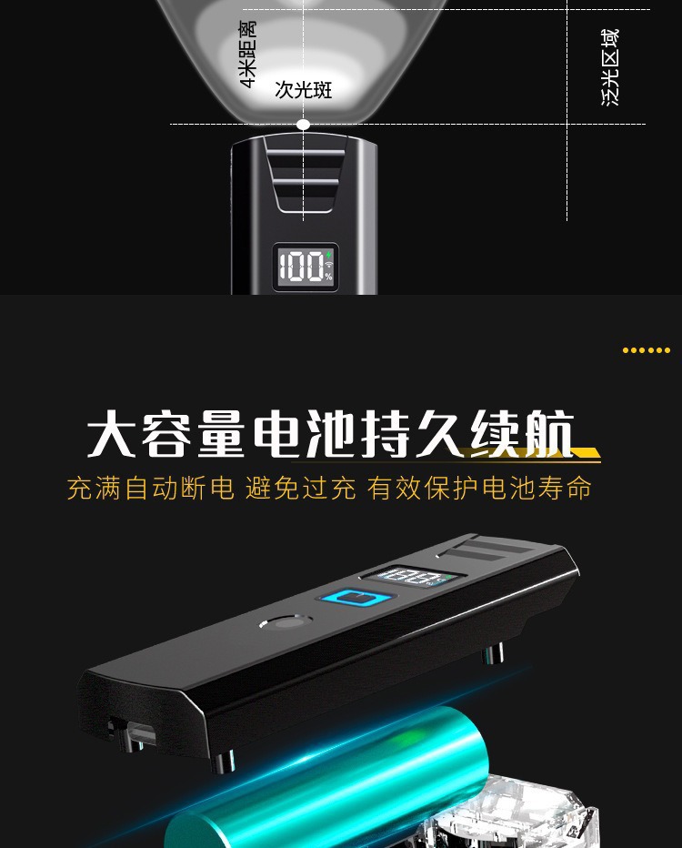 Bicycle light, bike light, cycling light, TYPE-C charging digital display, high-brightness road bike sensor night riding lighting pic 11