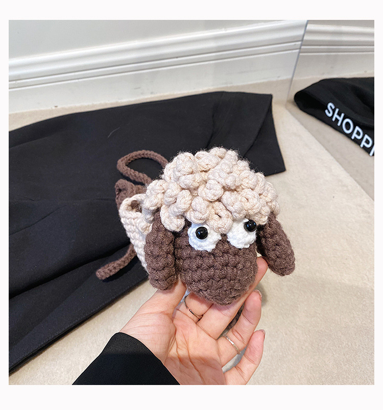 手工编织包包diy针织毛线包可爱卡通小羊编织包单肩斜挎包女成品详情10