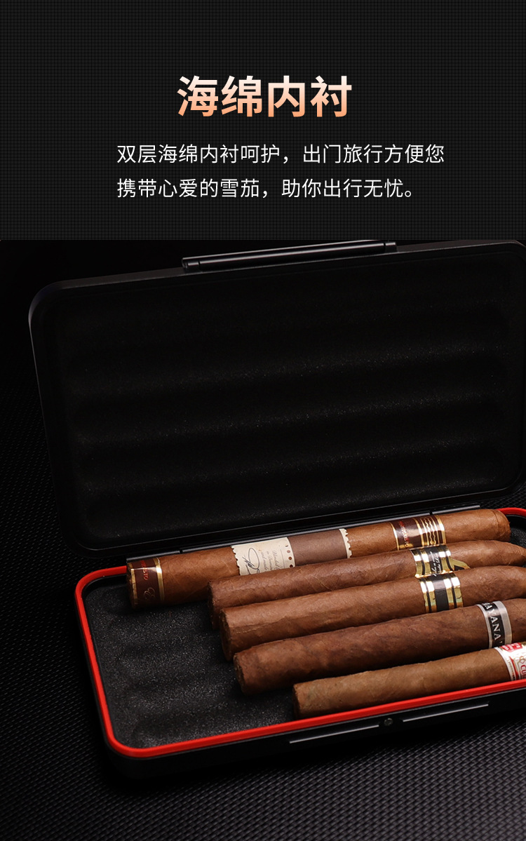雪茄盒便携式户外旅行出差收纳盒子3CM轻薄雕刻cnc厂家代发批发详情7