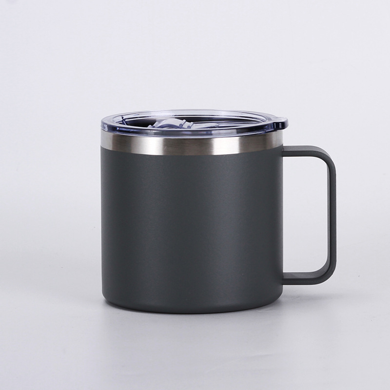 Cross-border 12oz and 14oz stainless steel handle cups, vacuum double-layer large-capacity insulated cups, household portable mugs pic 6