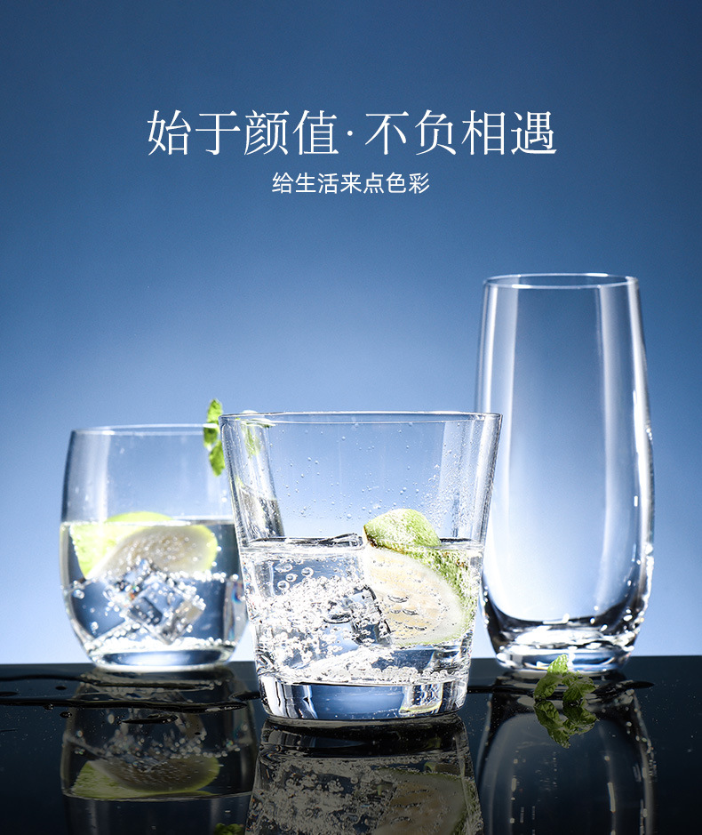 Lex lead-free crystal glass drinking water cup, heat-resistant and high-temperature resistant, household living room glass cup, household hotel pic 10