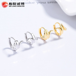 925纯银蛇形耳环女夏新款个性设计感排钻蛇形耳圈小众气质耳饰品详情3