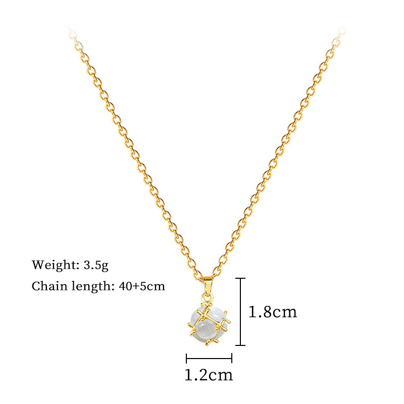 【钛钢】猫眼小球简约个性时尚轻奢气质华丽项链女百搭锁骨链钛钢详情4