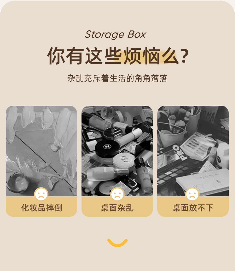 Cosmetics storage box, cross-border folding three-layer transparent visible large-capacity desktop magic tool, compartments and organization box pic 8