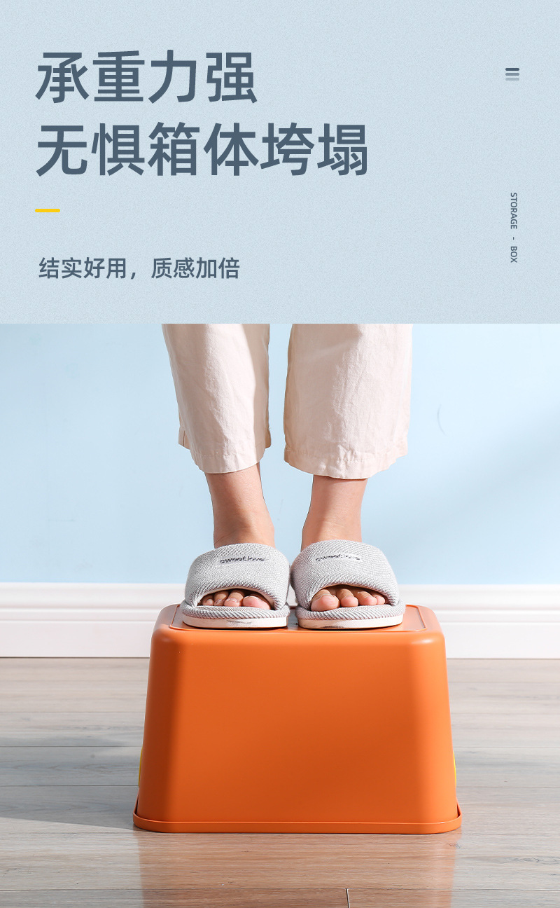 桌面收纳盒零售化妆品杂物收纳筐厨房带把手整理盒塑料储物盒子详情14