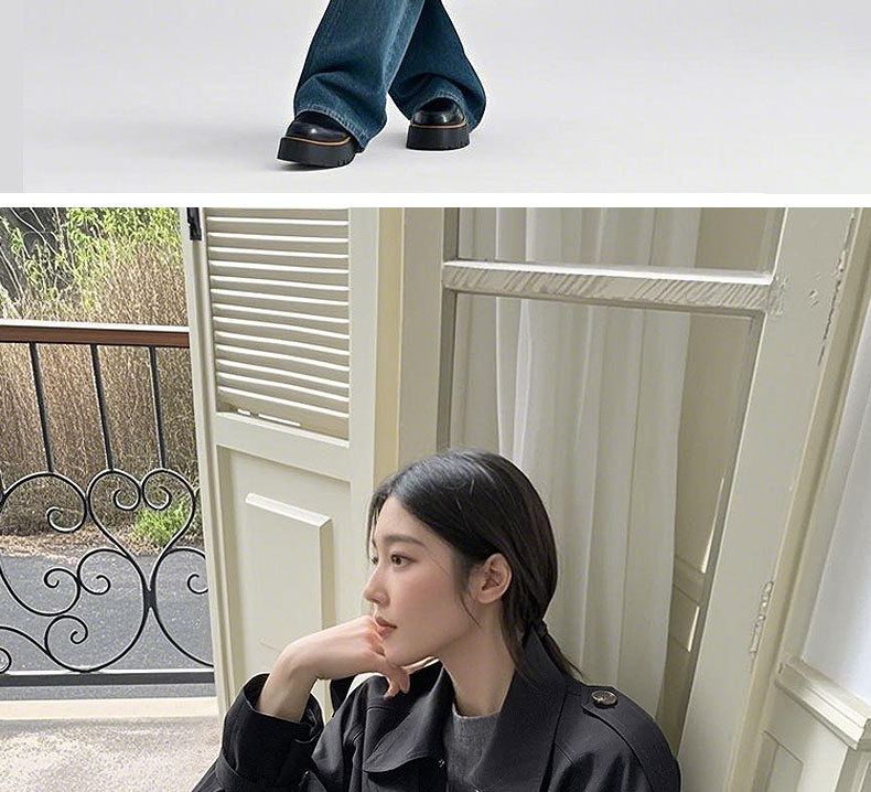 加长款过膝风衣女早春新款韩版学院风学生气质休闲黑色大衣详情13