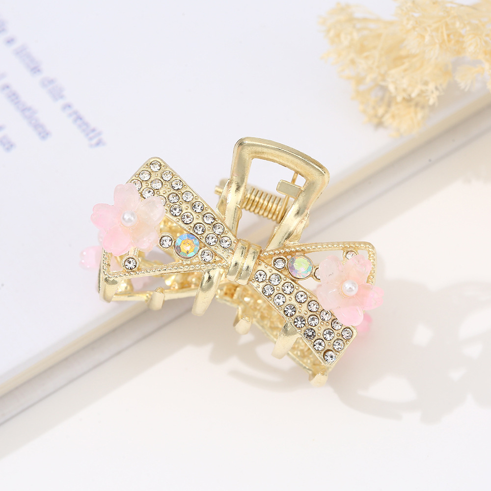 发夹夏季花朵抓夹女 可爱甜美合金半扎发小夹子小女孩鲨鱼夹批发详情9