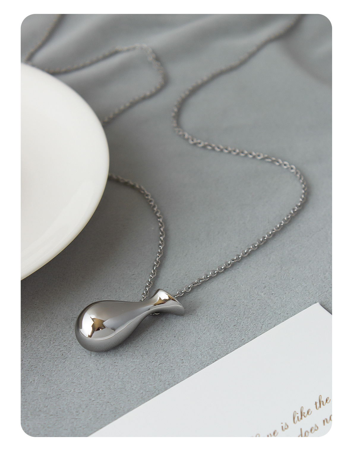 净水瓶项链吊坠 Habide同款纯银色长款实心瓶简约高级感毛衣吊坠详情5