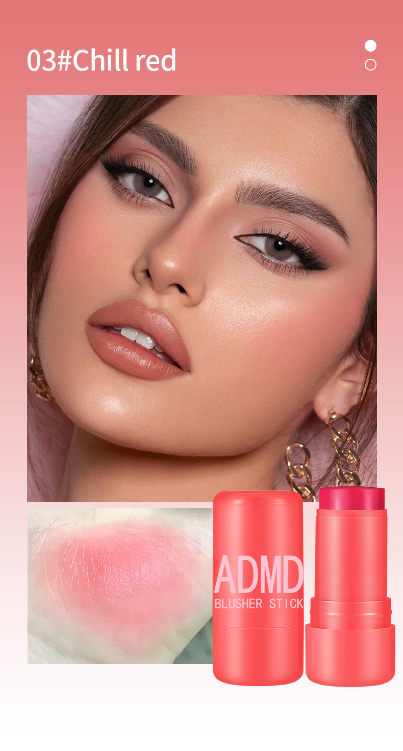 【跨境专供】ADMD果冻腮红棒唇颊两用显嫩提气色修饰脸部腮红棒详情14